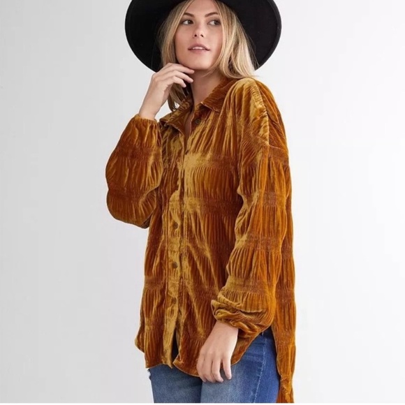 Free People “M” My Best Velvet Blouse NWT - Picture 5 of 12